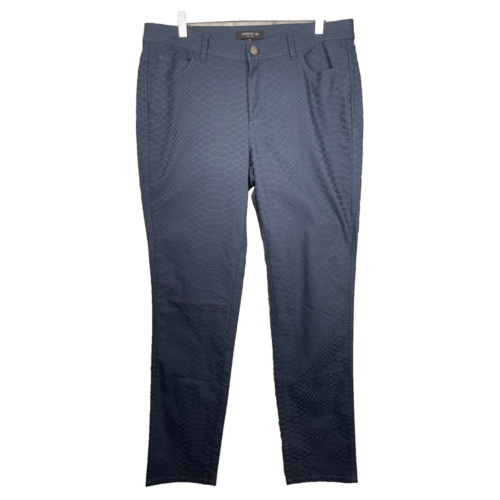 Lafayette 148 New York‎ Dress Pants Womens 12 Blue Patterned Career Quiet Luxury